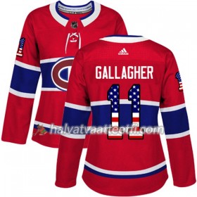 Naisten NHL Montreal Canadiens Pelipaita Brendan Gallagher 11 Adidas 2017-2018 Punainen USA Flag Fashion Authentic